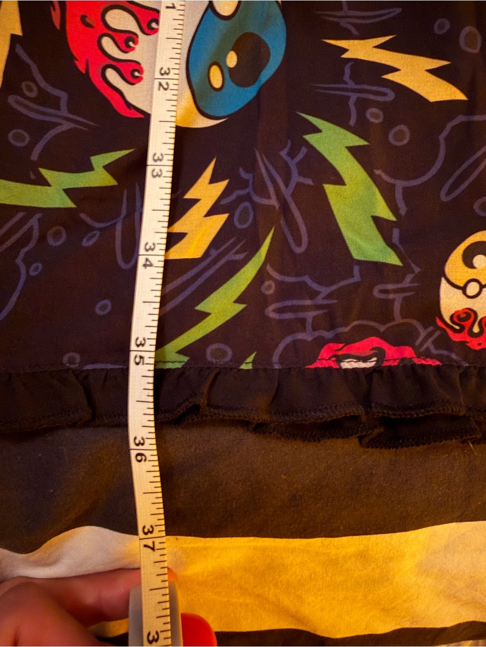 Sourpuss Black Retro Lightning & Eyeball Print Fit-and-Flare Dress - Picture 6 of 7
